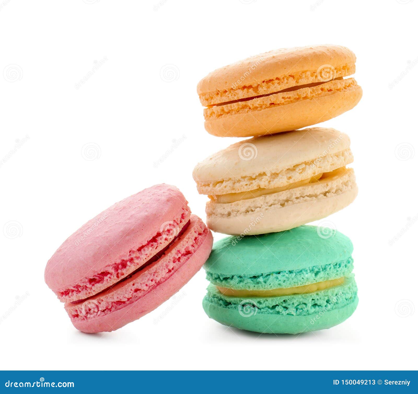 Delicious Colorful Macarons on White Background Stock Image - Image of ...