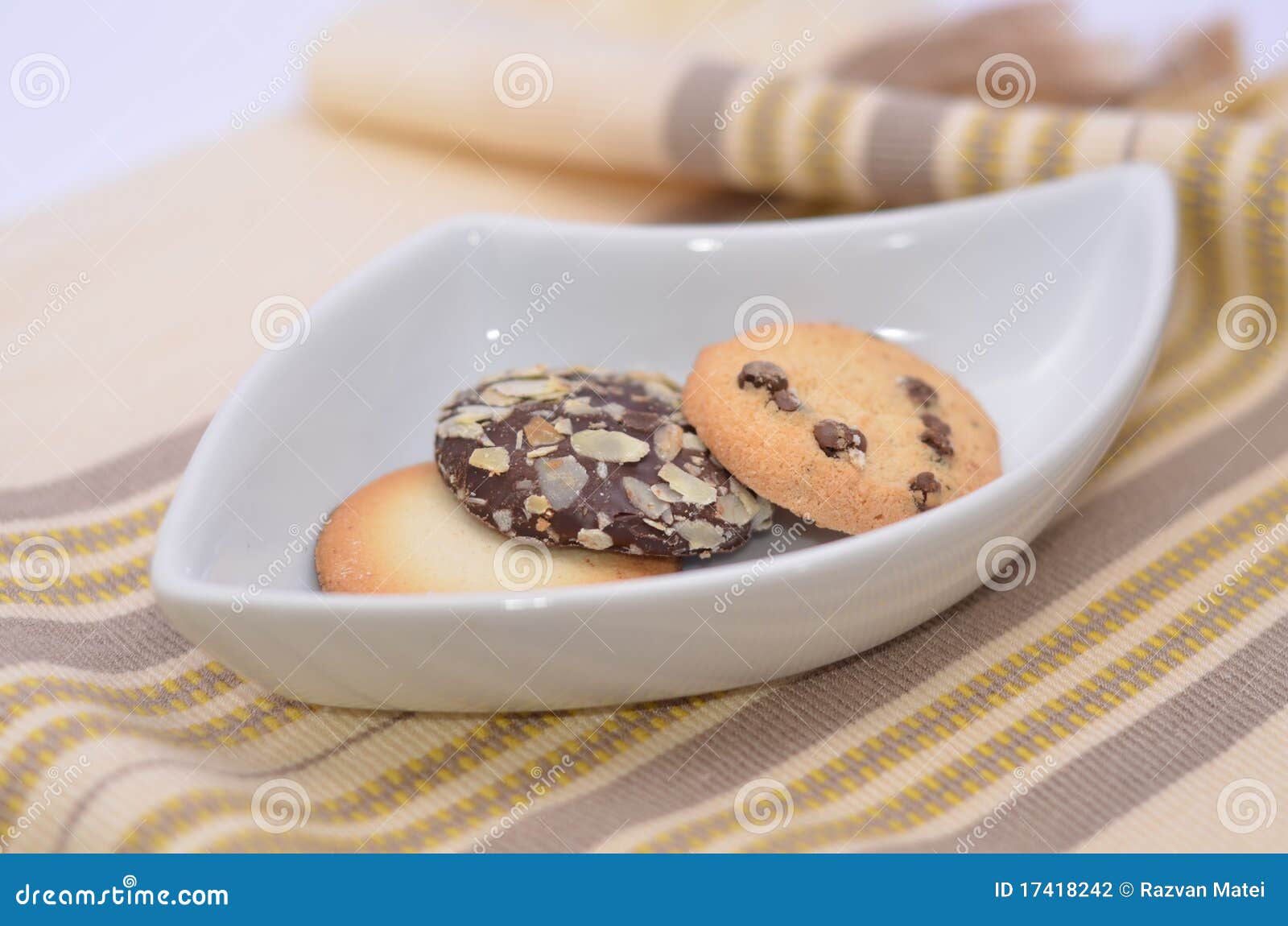 Delicious Cookies And Biscuits On White Plate Stock Photo Image of