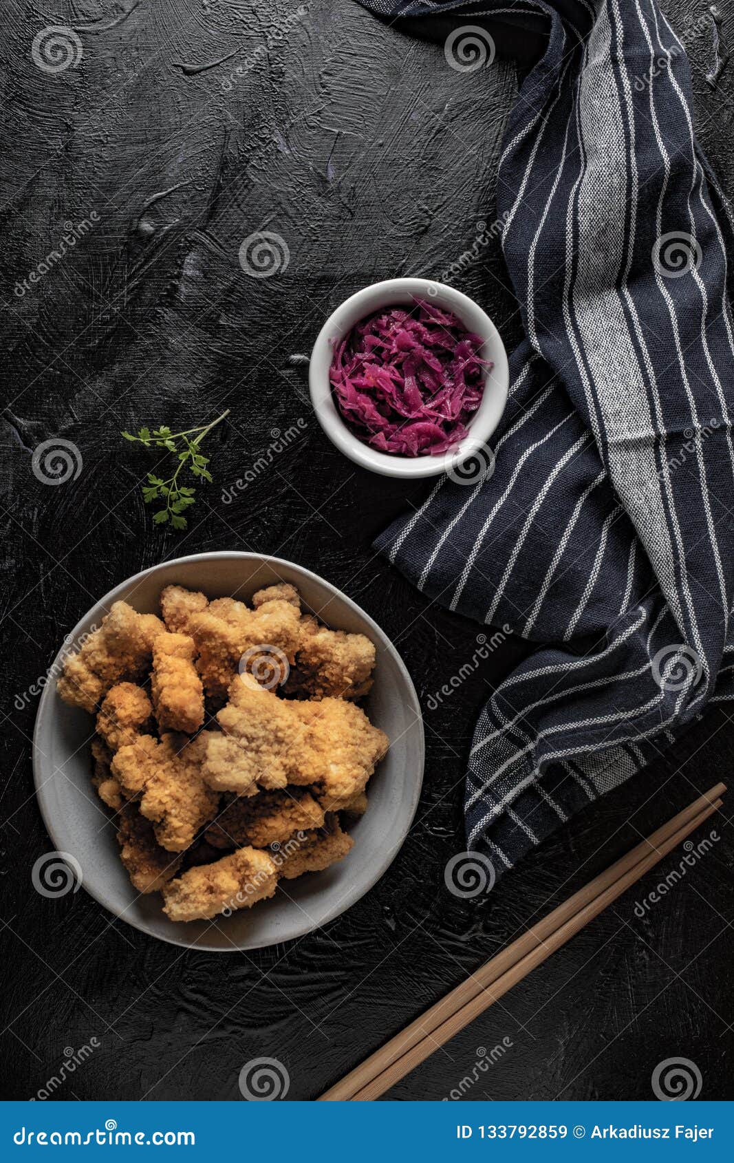 Delicious Crispy Fried Chicken Breast Strips Stock Image - Image of