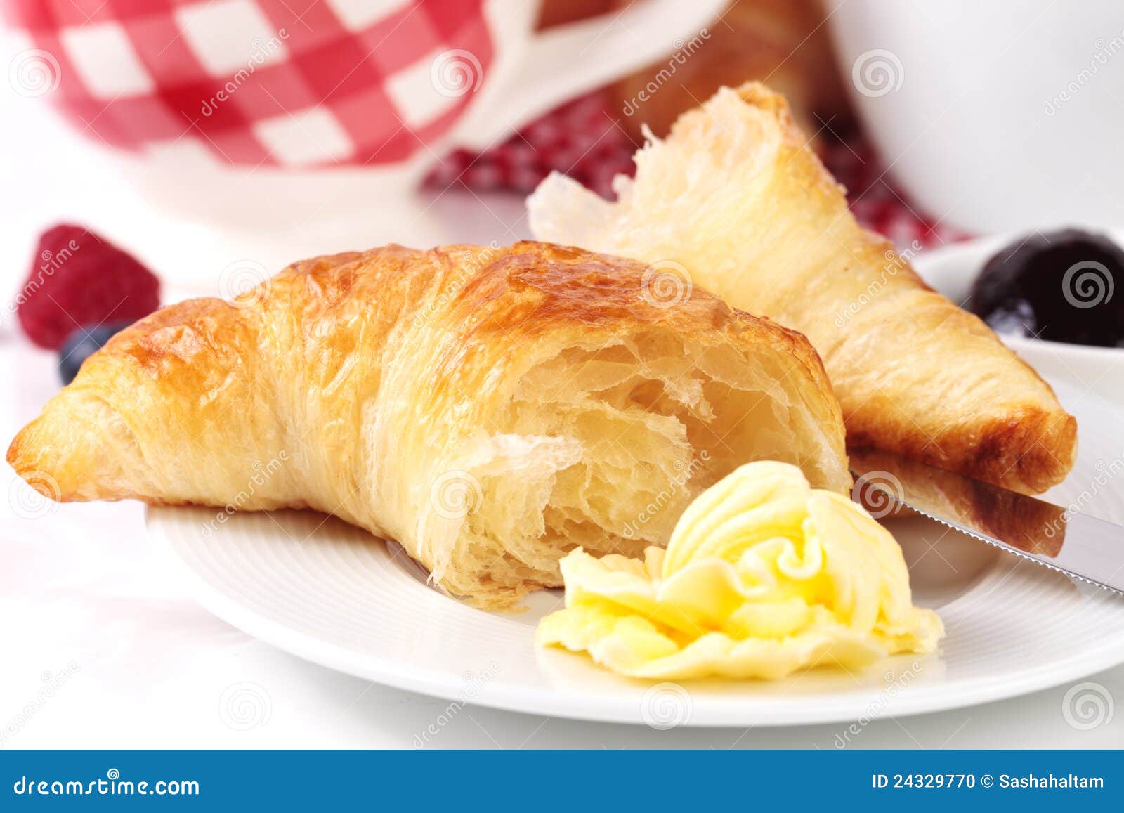 Delicious Croissant with Butter Stock Photo Image of color, perfect 24329770