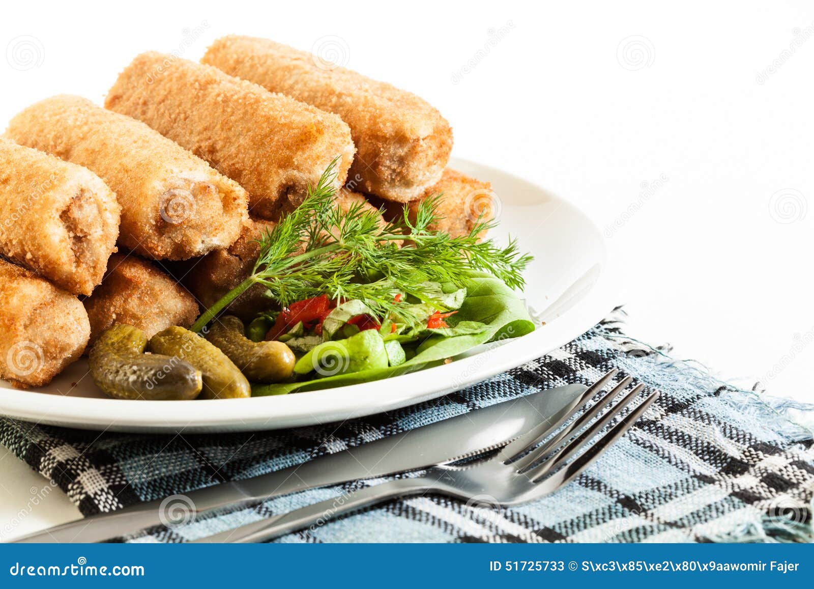 Delicious Croquettes with Meat and Salad Stock Image Image of brown