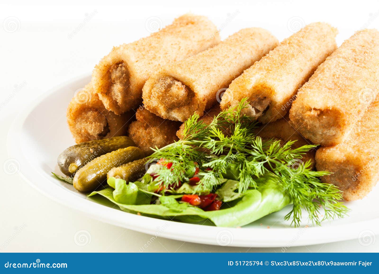 Delicious Croquettes with Meat and Salad Stock Photo Image of stuffed