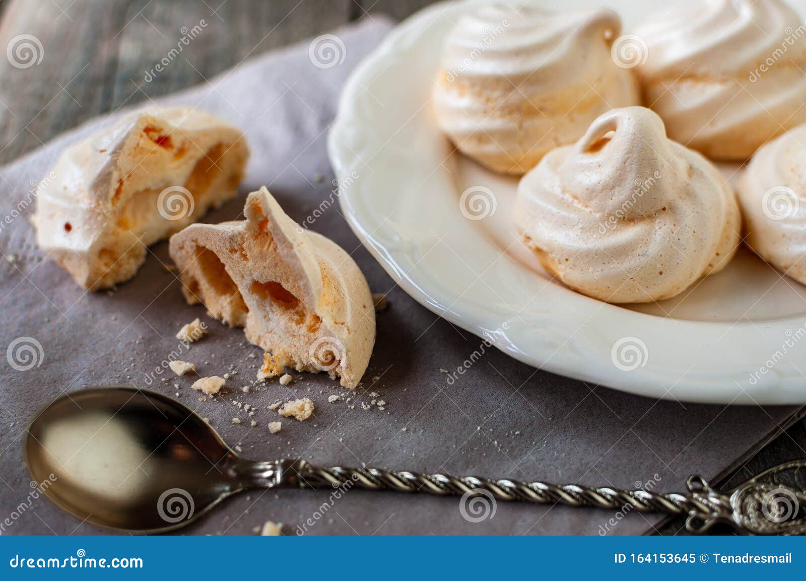 Delicious crunchy meringue stock image. Image of delicious 164153645
