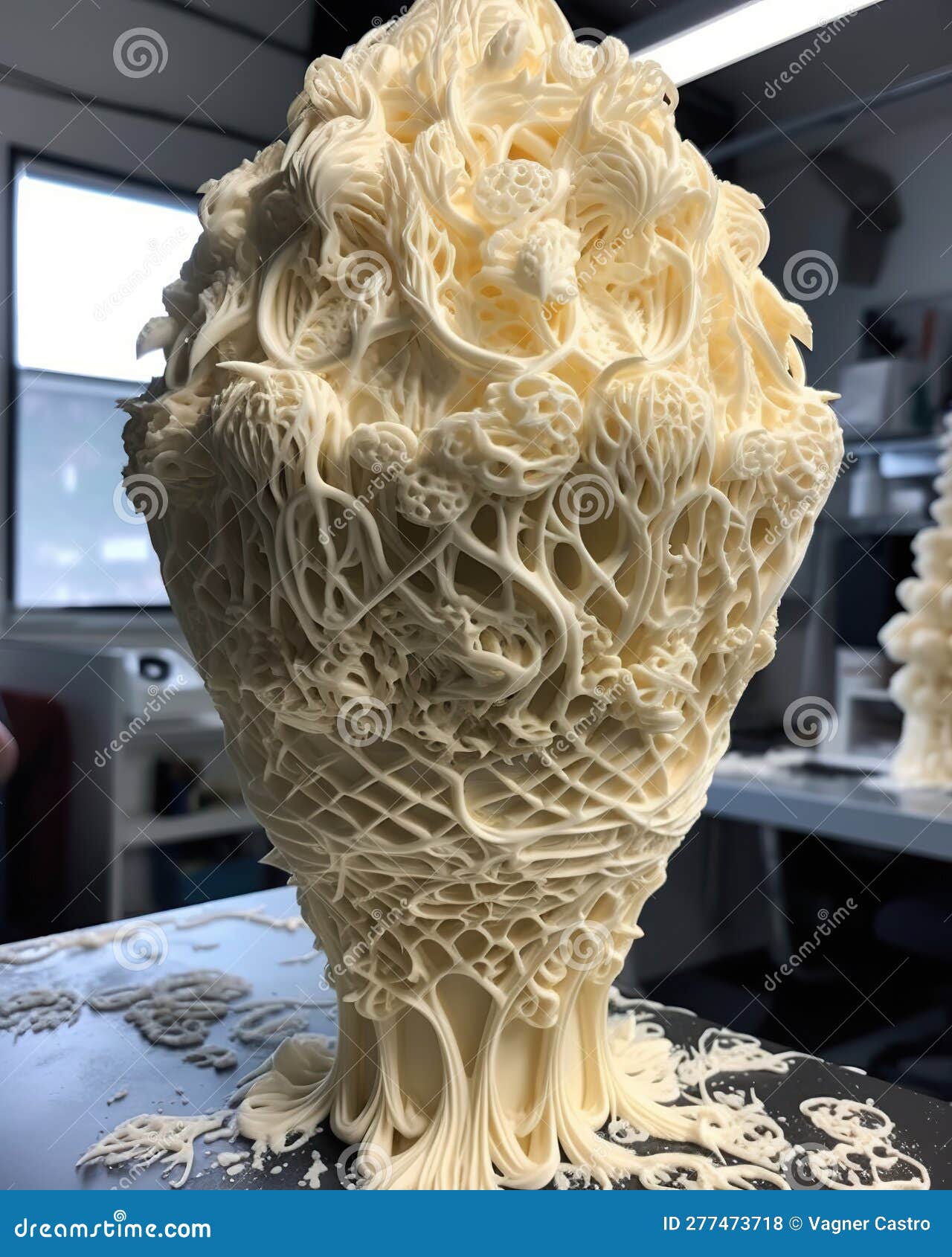 delicious 4d printed vanilla dream. printed model closeup object.