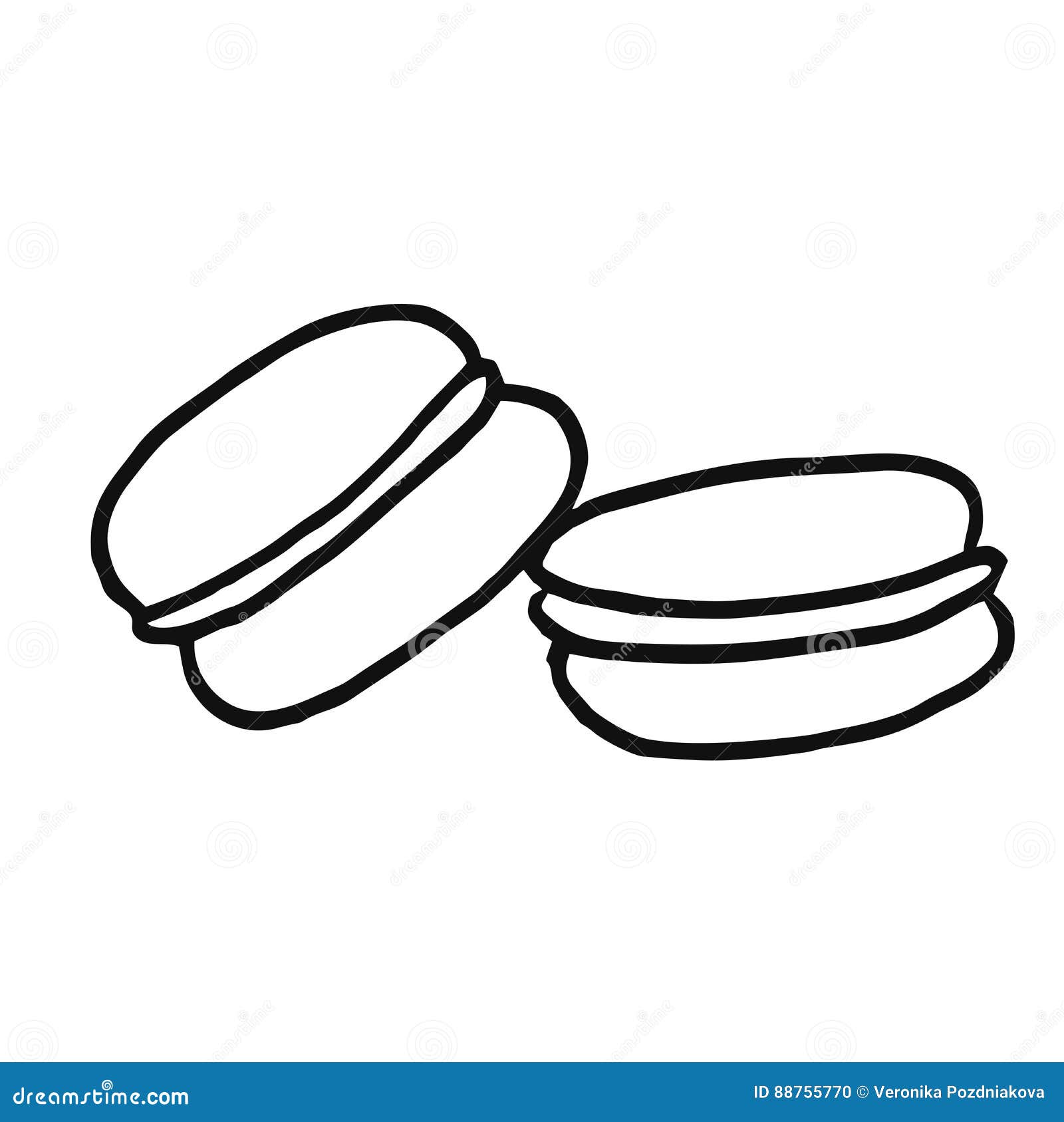 Download A Delicious Dessert Is A Makkaroni. Coloring Is The Outline. Fashionable And Appetizing! Stock ...