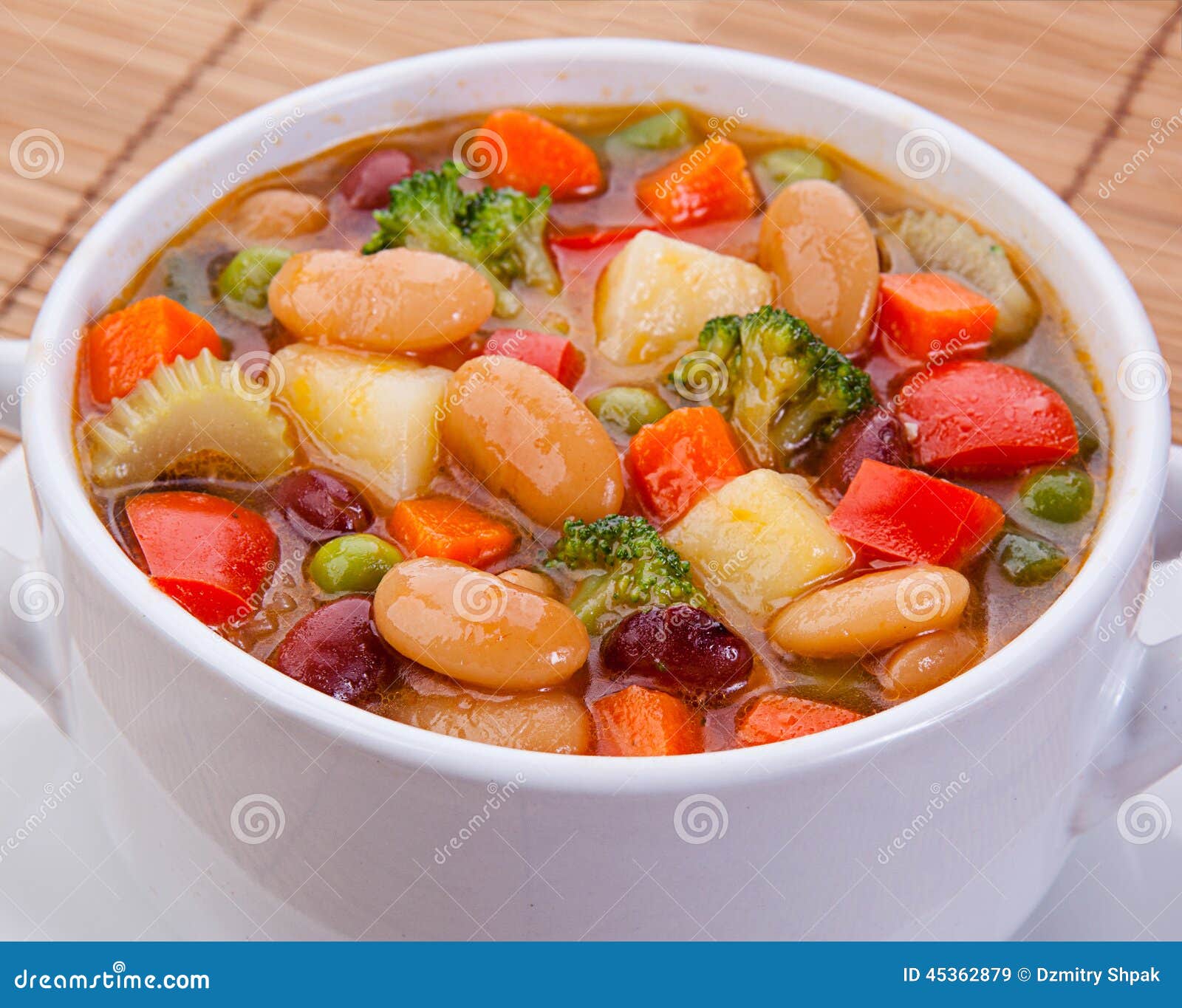 Delicious Diet Vegetarian Soup on the Table Stock Image Image of