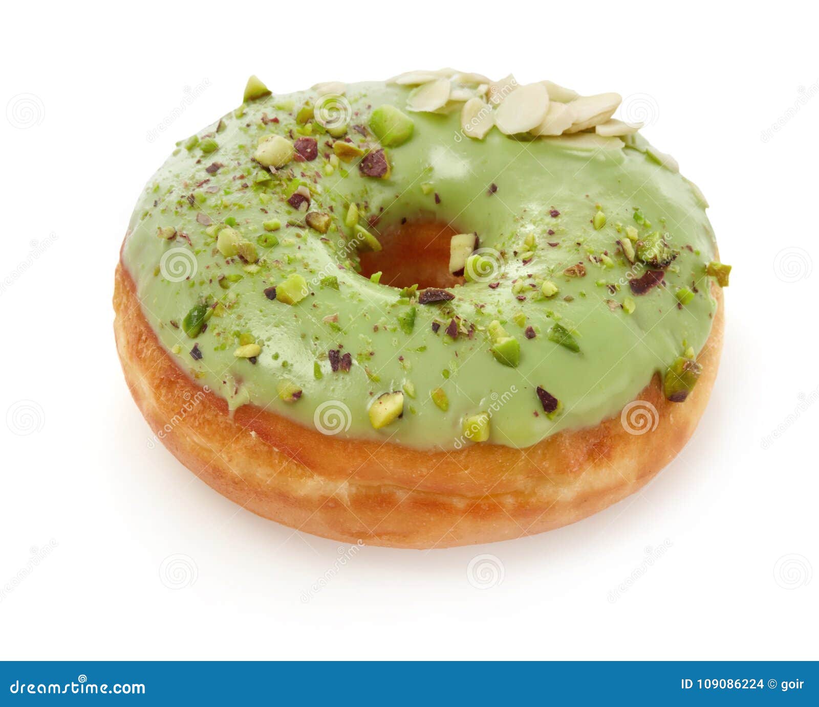 Donut with pistachio stock photo. Image of dessert, creme 109086224