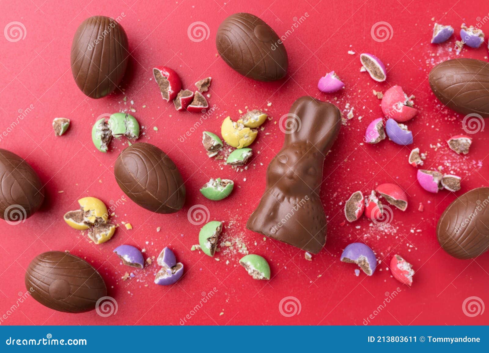 Delicious Easter Chocolate Bunny, Eggs and Sweets Stock Image Image