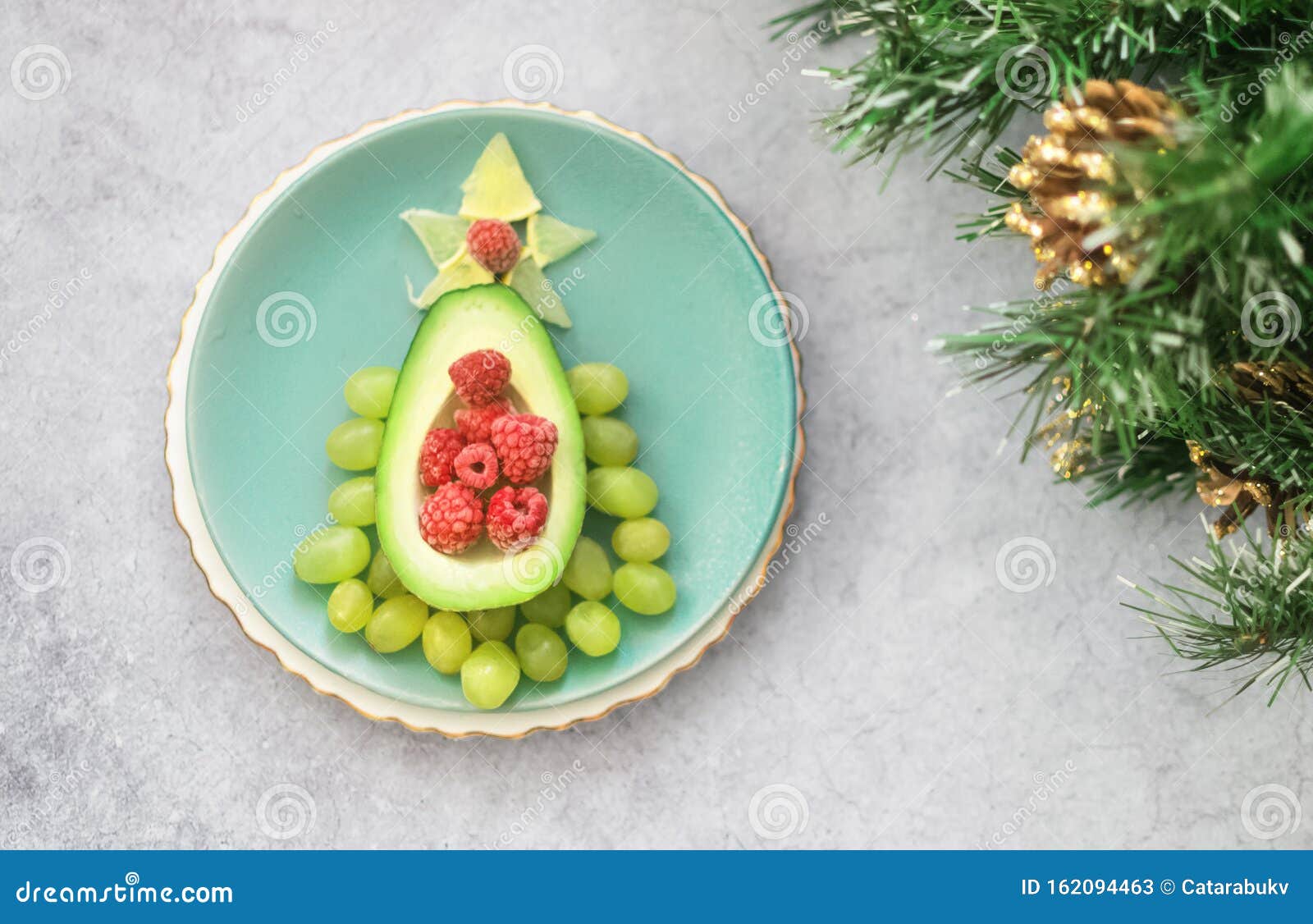 Delicious Edible Christmas Tree Of Avocado, Frozen Sweet ...