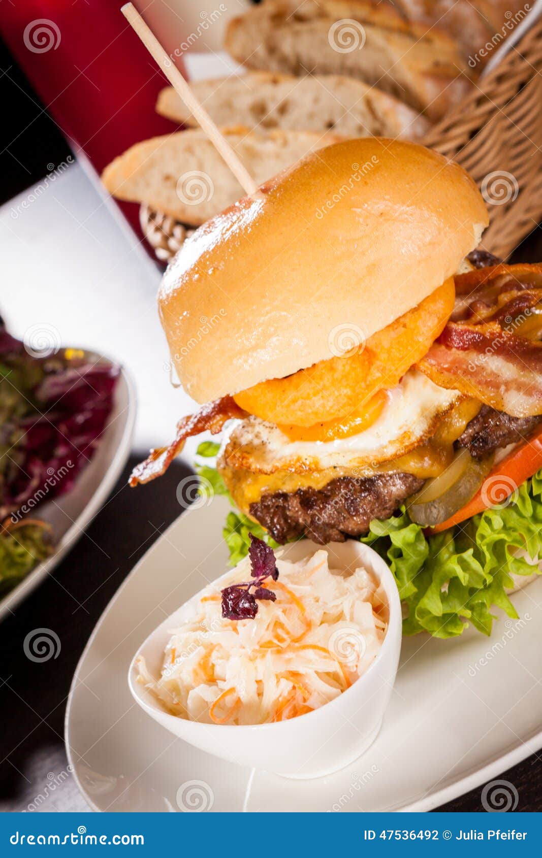 Delicious Egg and Bacon Cheeseburger Stock Photo - Image of culinary