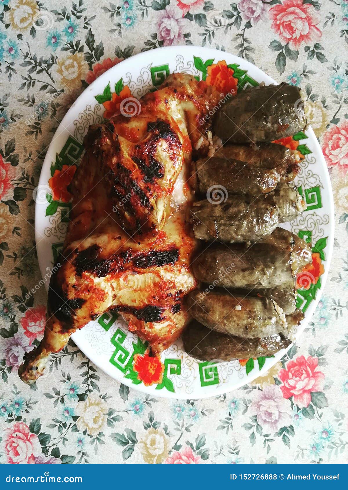 Delicious Egyptian Arabic Food Chicken Ribs and Kofta Meat Stock Photo ...