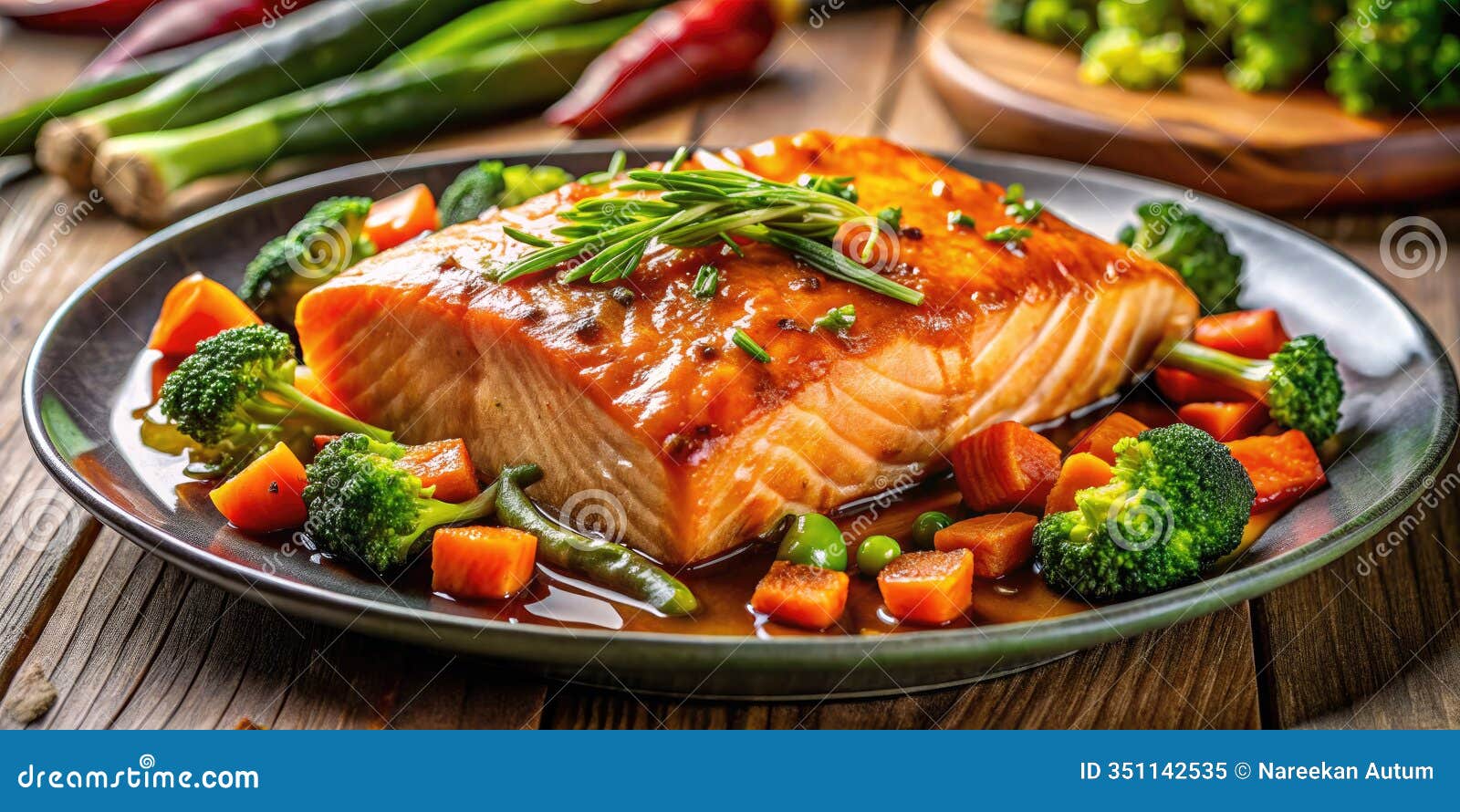 a delicious and elegant weeknight dinner mapleglazed salmon with roasted vegetables