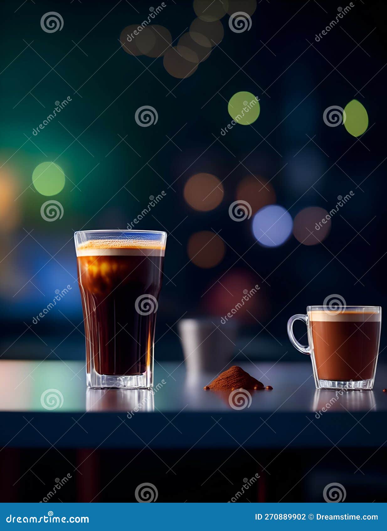 Delicious Espresso in Cup on Coffee Shop , AI Generated Stock