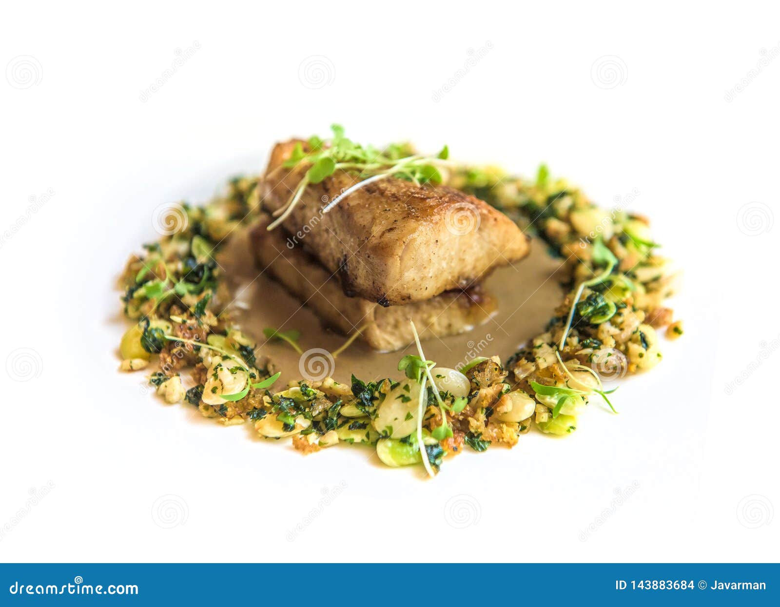 Delicious Fish Dish at Gourmet Restaurant Stock Photo Image of