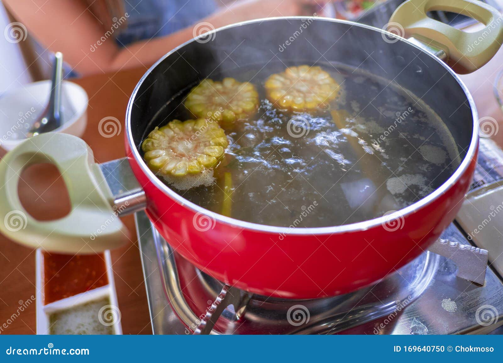 Broth is boiling stock photo. Image of food, cooked 169640750