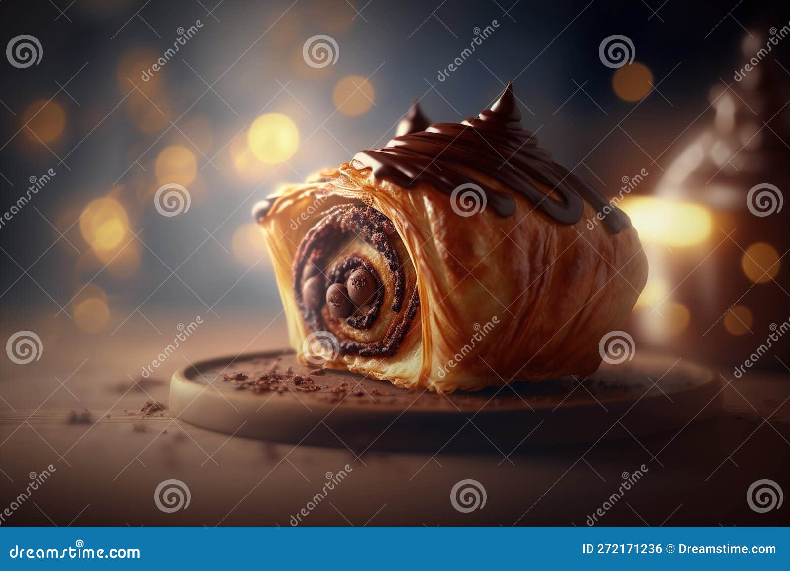 delicious french pain au chocolat with a chocolate surprise inside