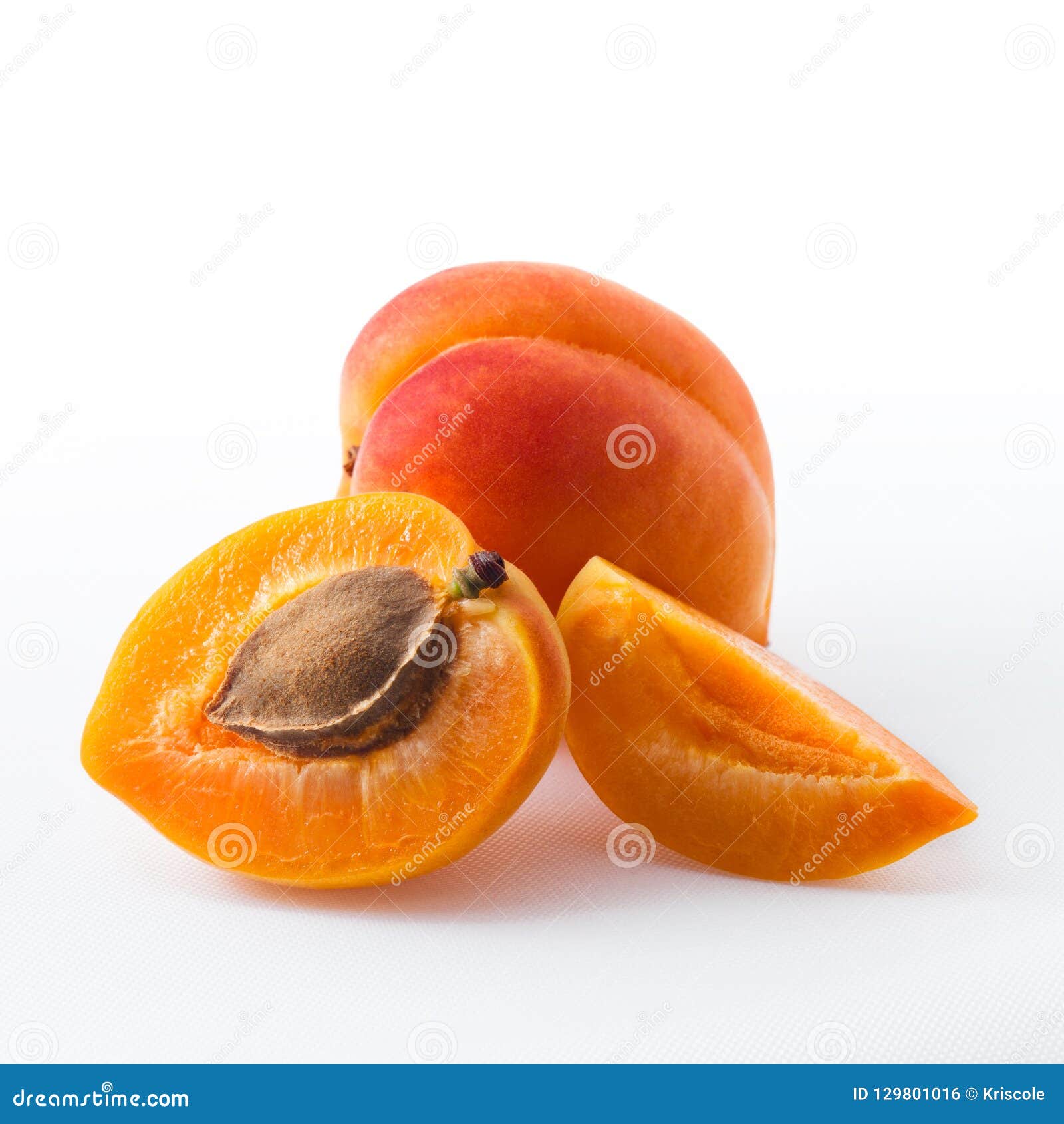 delicious fresh apricot on a white background.