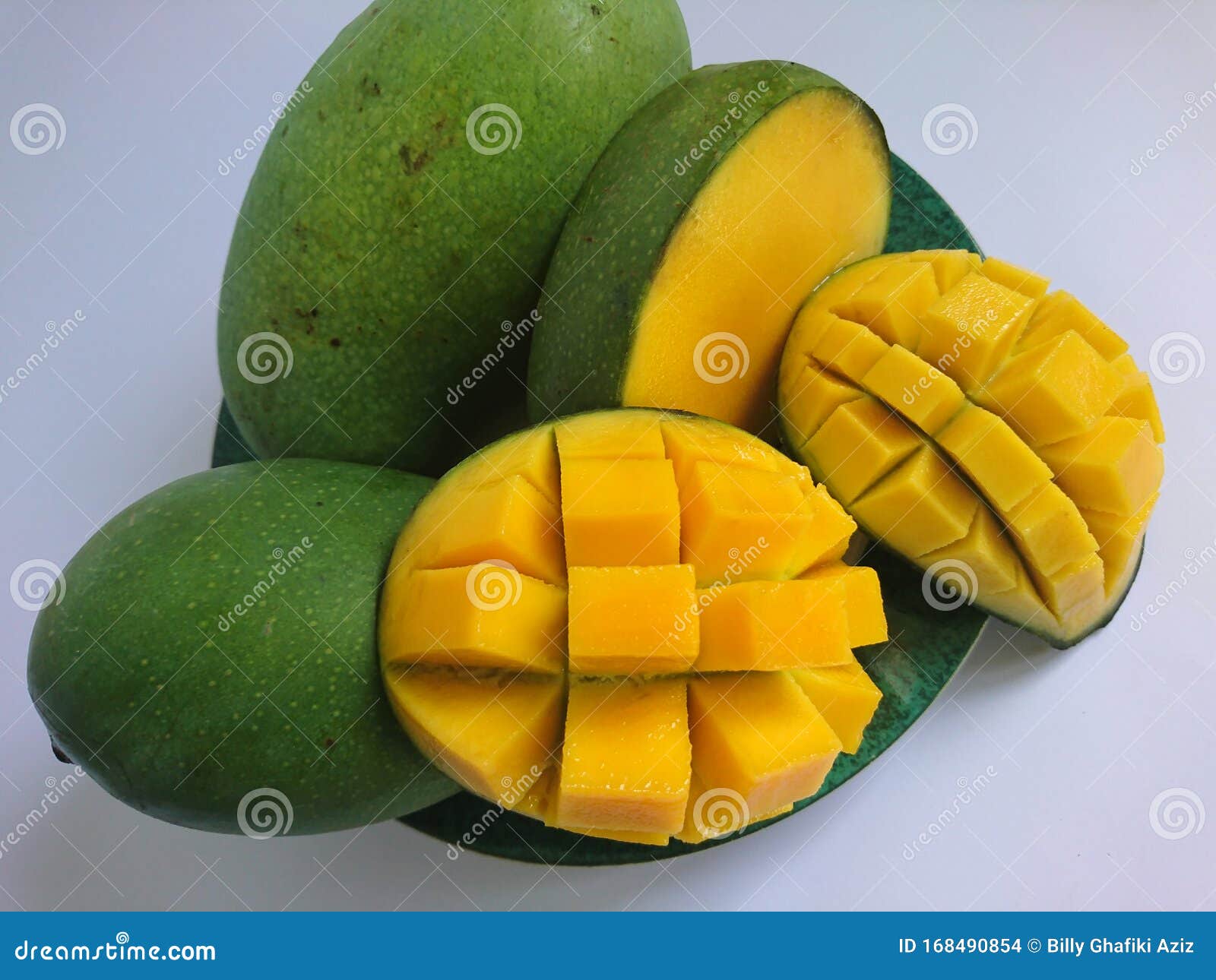 Delicious Fresh Yellow Mango, Tropical Fresh Fruit Stock Photo Image