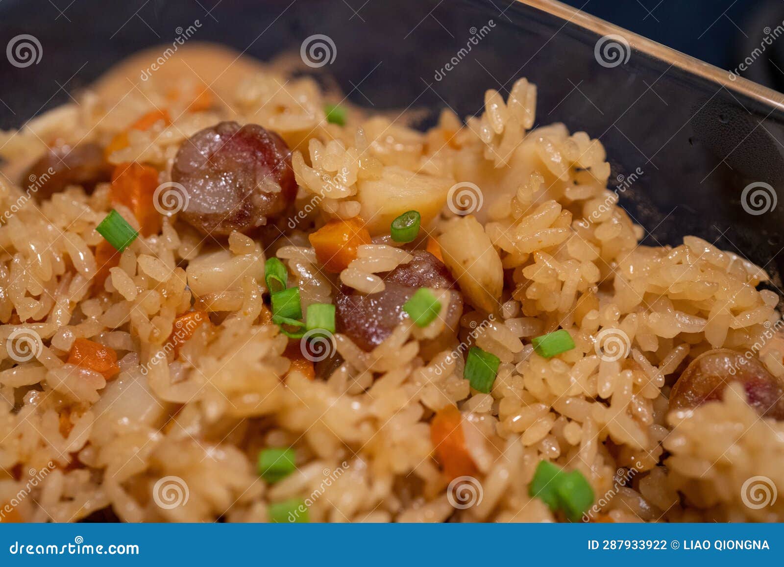 Delicious Fried Rice with Sausage. Stock Photo - Image of style