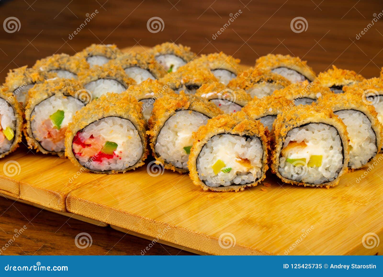 Delicious Tempura Sushi Set Stock Image - Image of fish, white: 125425735