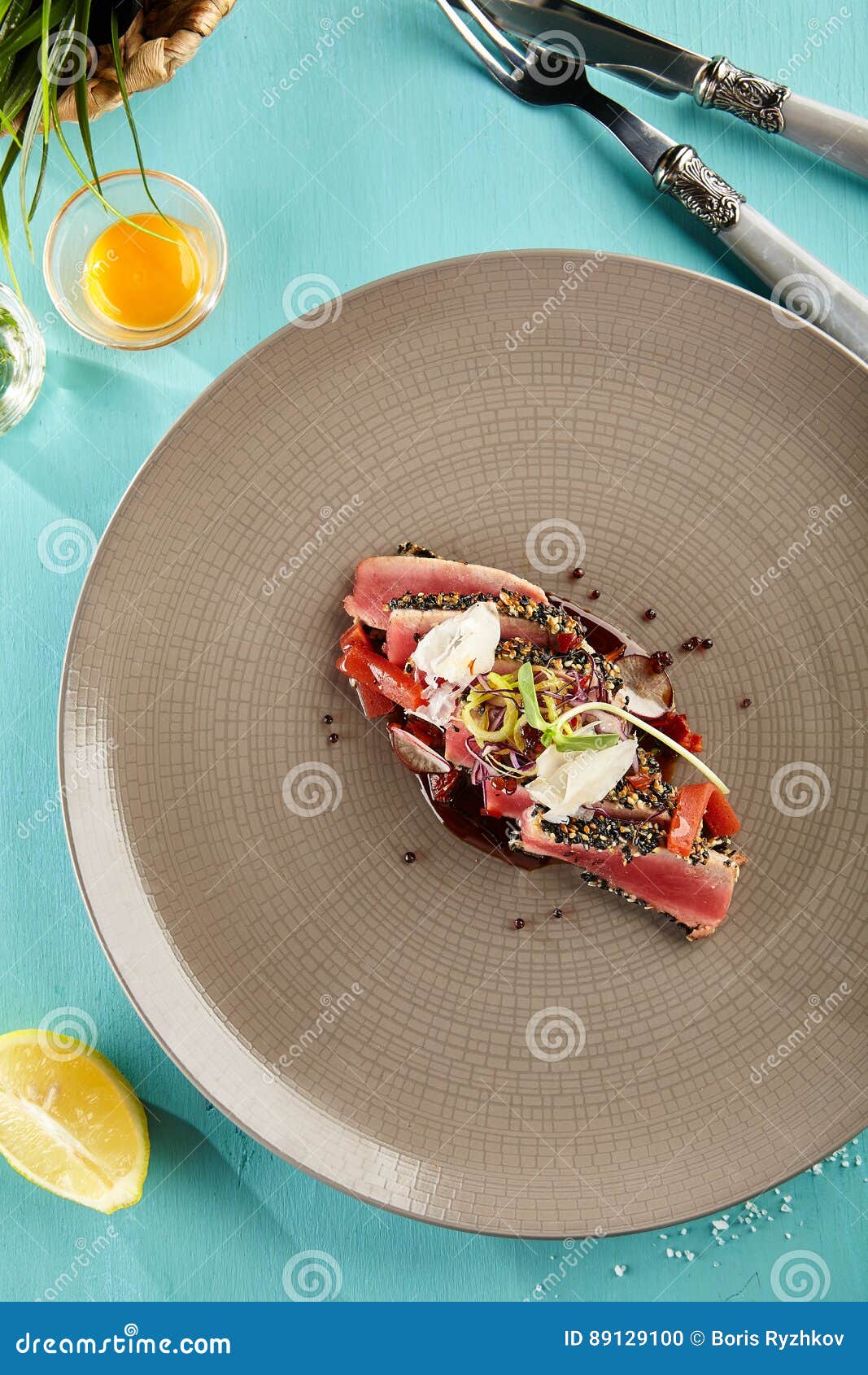 Delicious Fried Tuna Fillet Stock Photo - Image of freshness, food ...