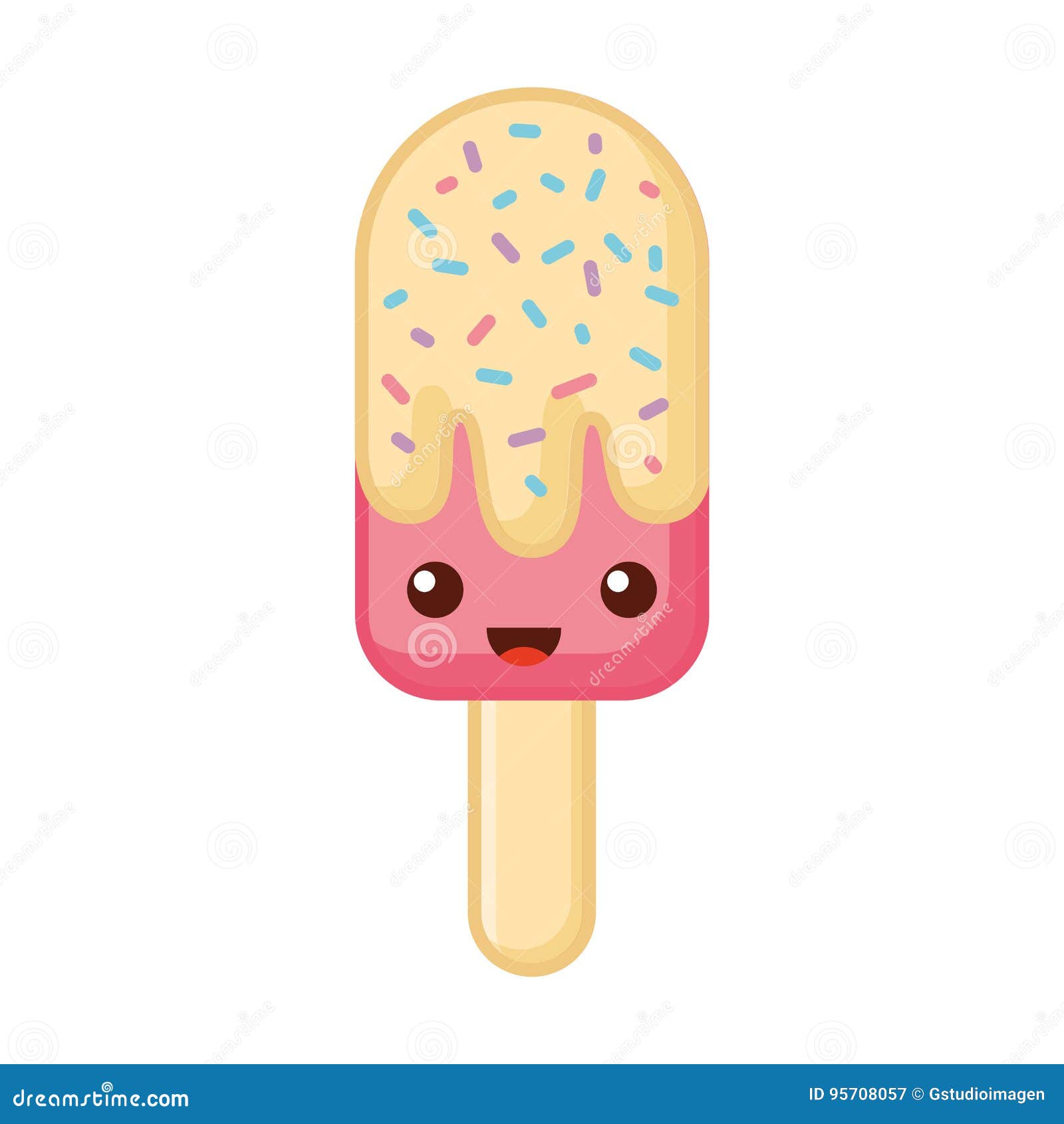 Delicious Frozen Palette Kawaii Character Stock Vector - Illustration of  candy, cold: 95708057