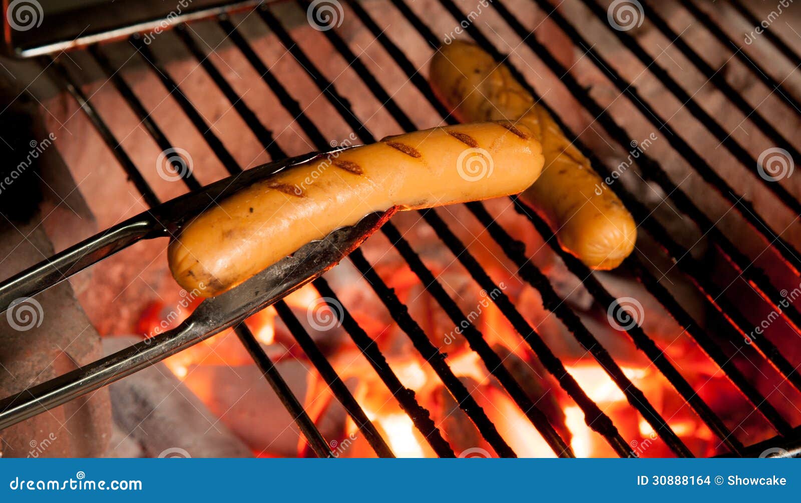 Delicious German Sausages on the Barbecue Grill Stock Photo Image of