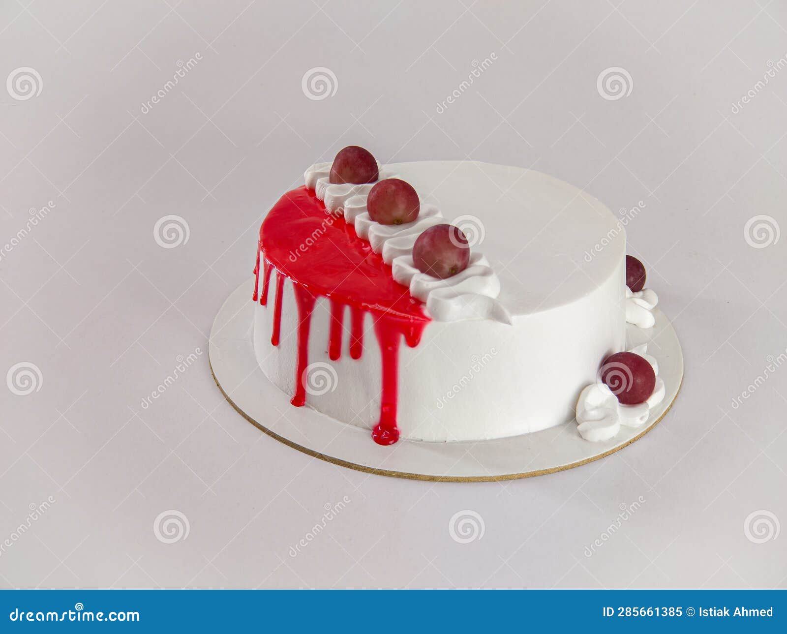 Delicious Grape Fruit Cake on White Surface Stock Image Image of