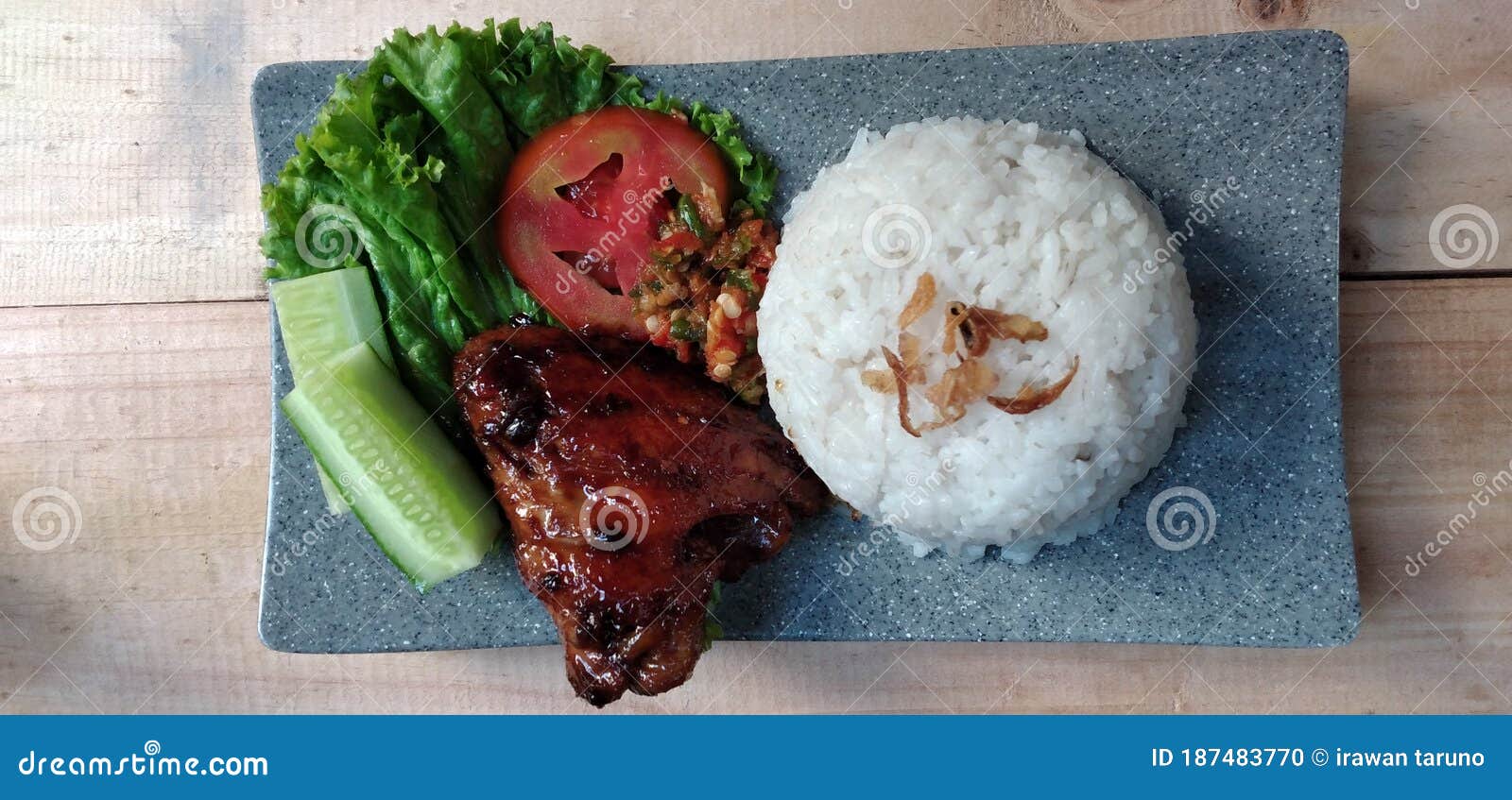 Delicious Grilled Chicken Wings Rice. Stock Photo Image of rice