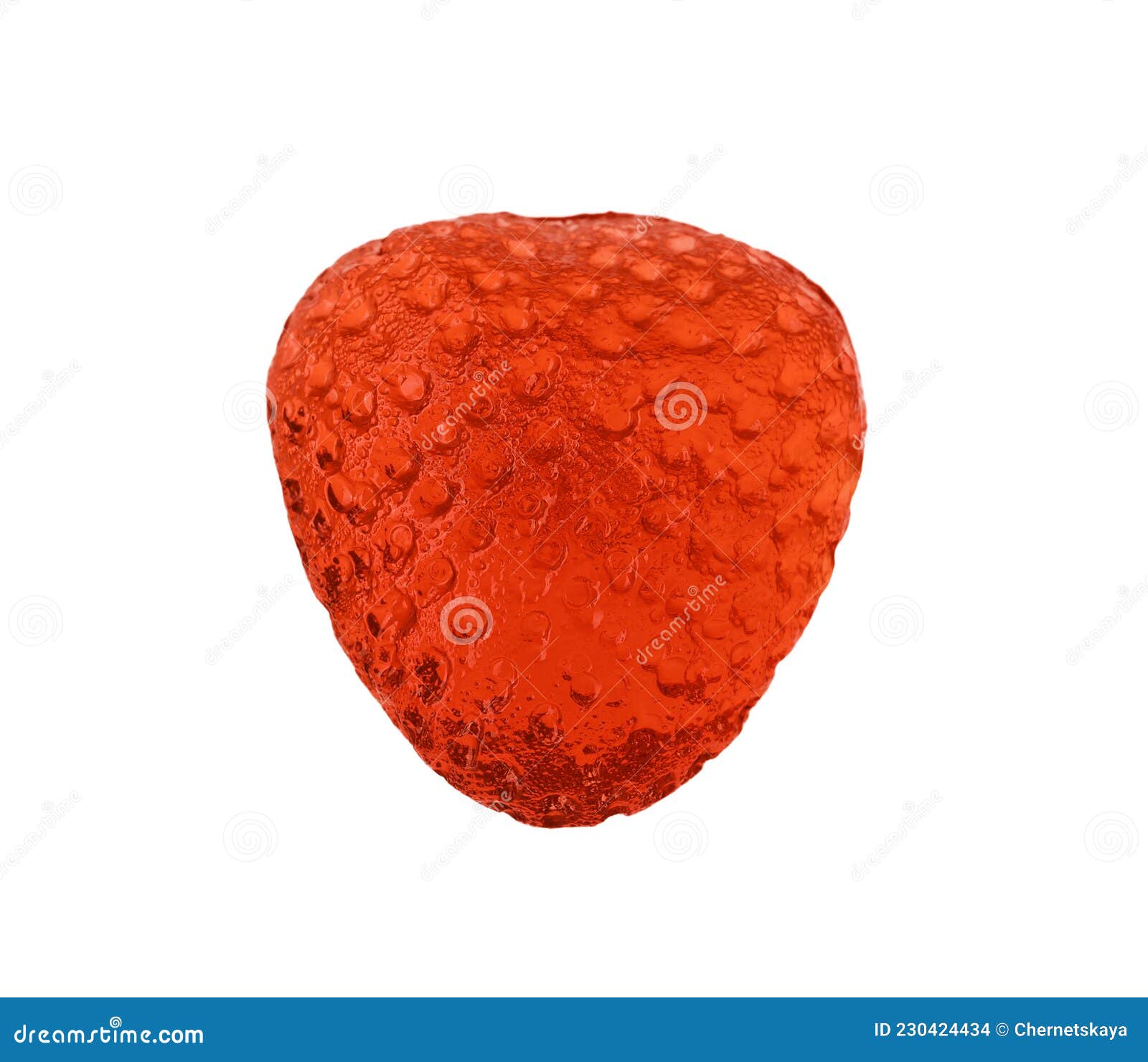 Delicious Gummy Strawberry Candy Isolated on White Stock Photo Image