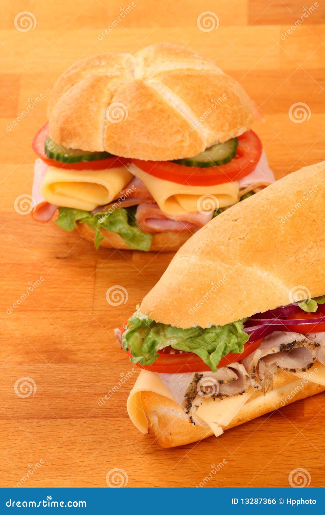 Delicious Ham, Cheese and Salad Sandwiches Stock Photo Image of green
