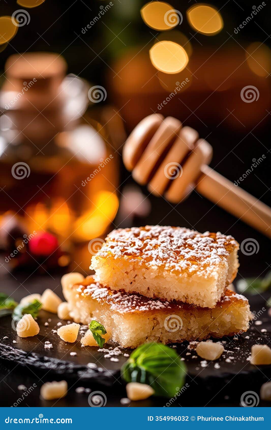 delicious harsha semolina flatbread served with butter and garnished with honey creating a tempting dessert perfect for any