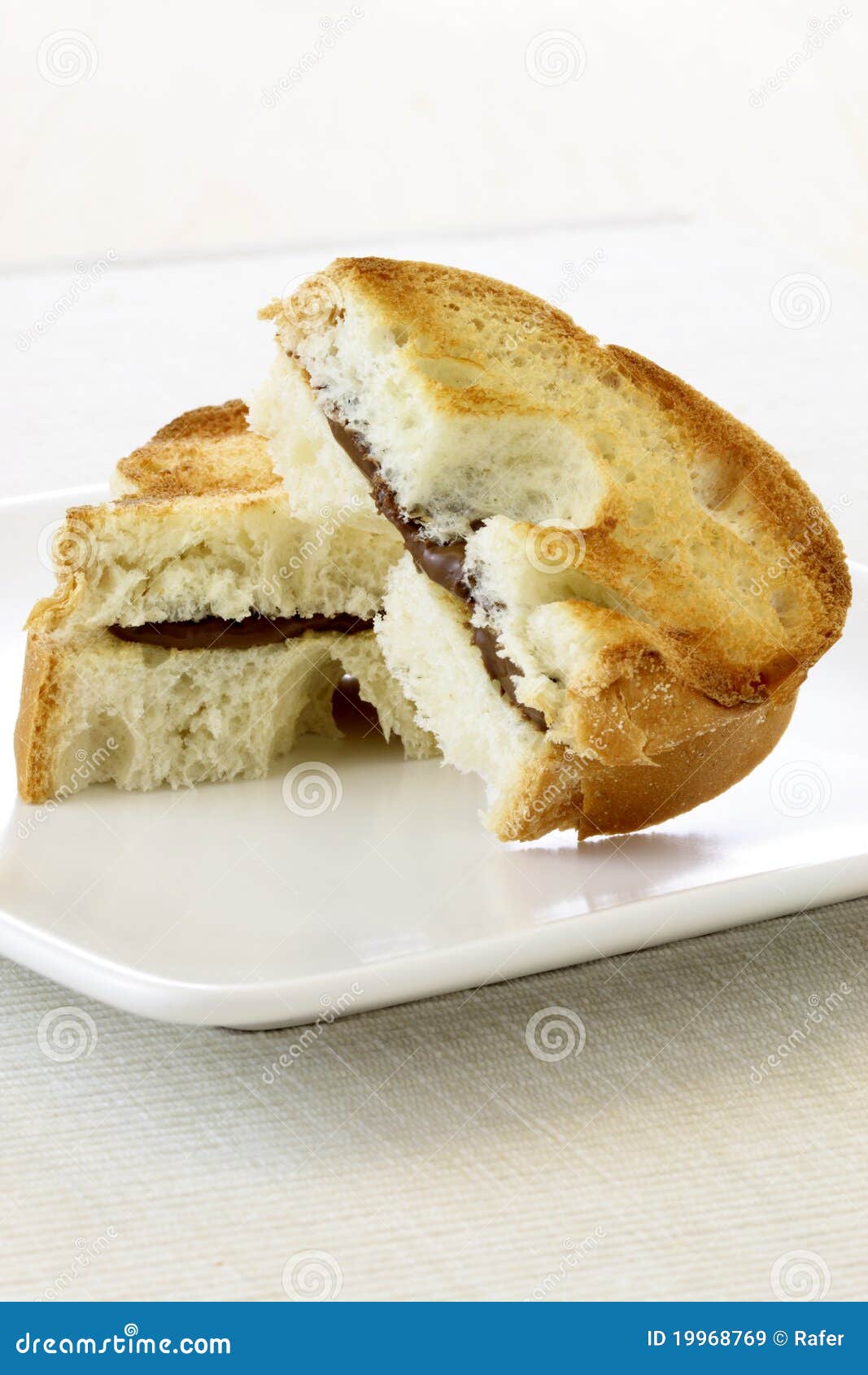 Delicious Hazelnut and Chocolate Spread Sandwich Stock Image Image of