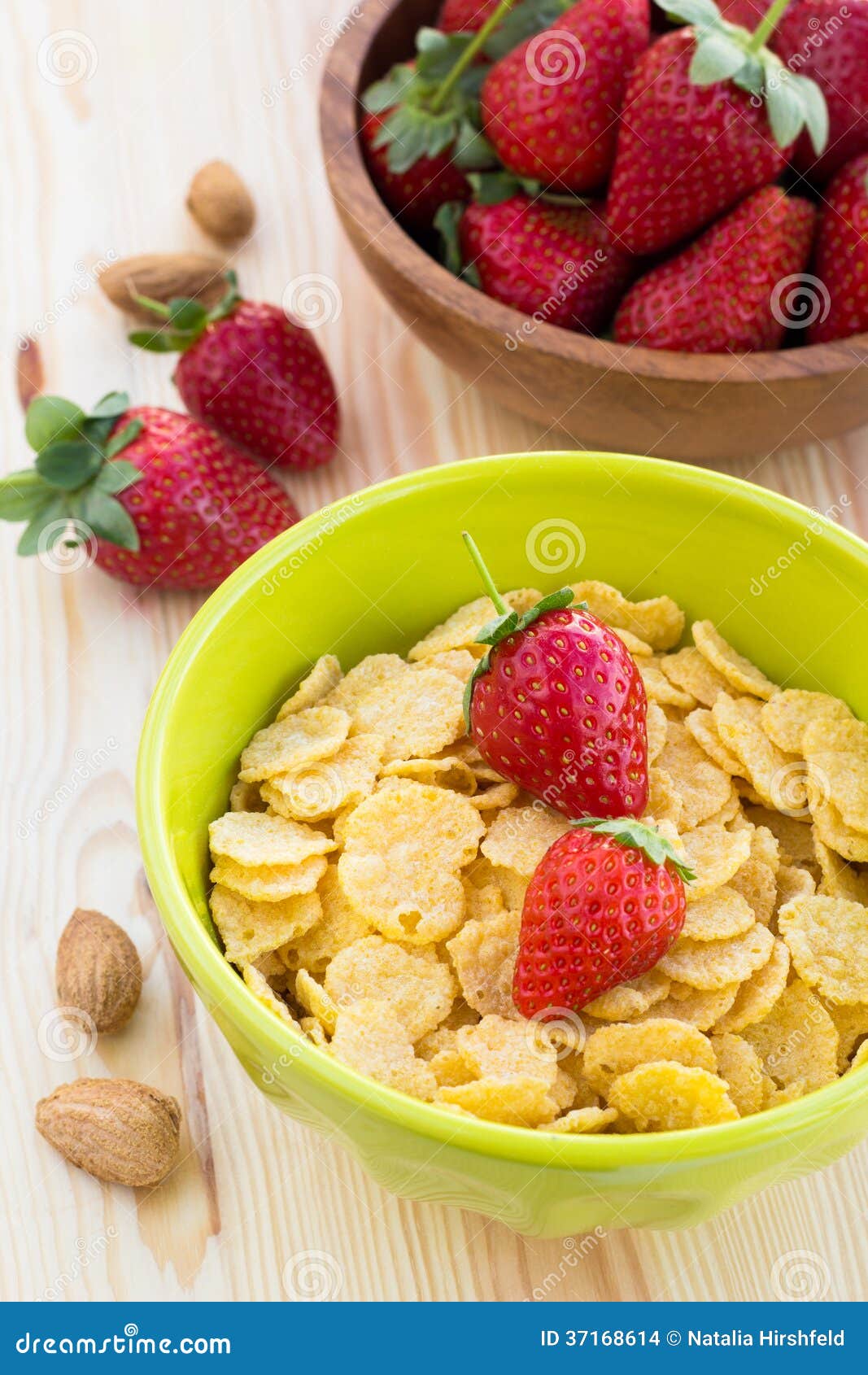 Delicious and Healthy Breakfast with Strawberry and Cornflakes Stock Photo Image of milk