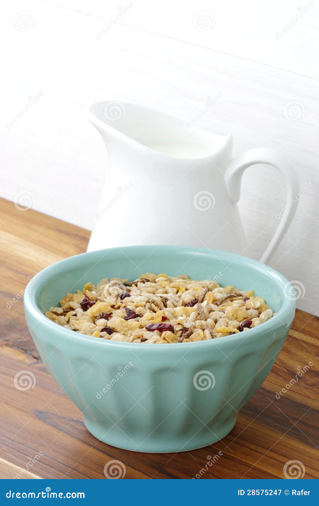 Delicious and Healthy Muesli with Fresh Milk Stock Image Image of