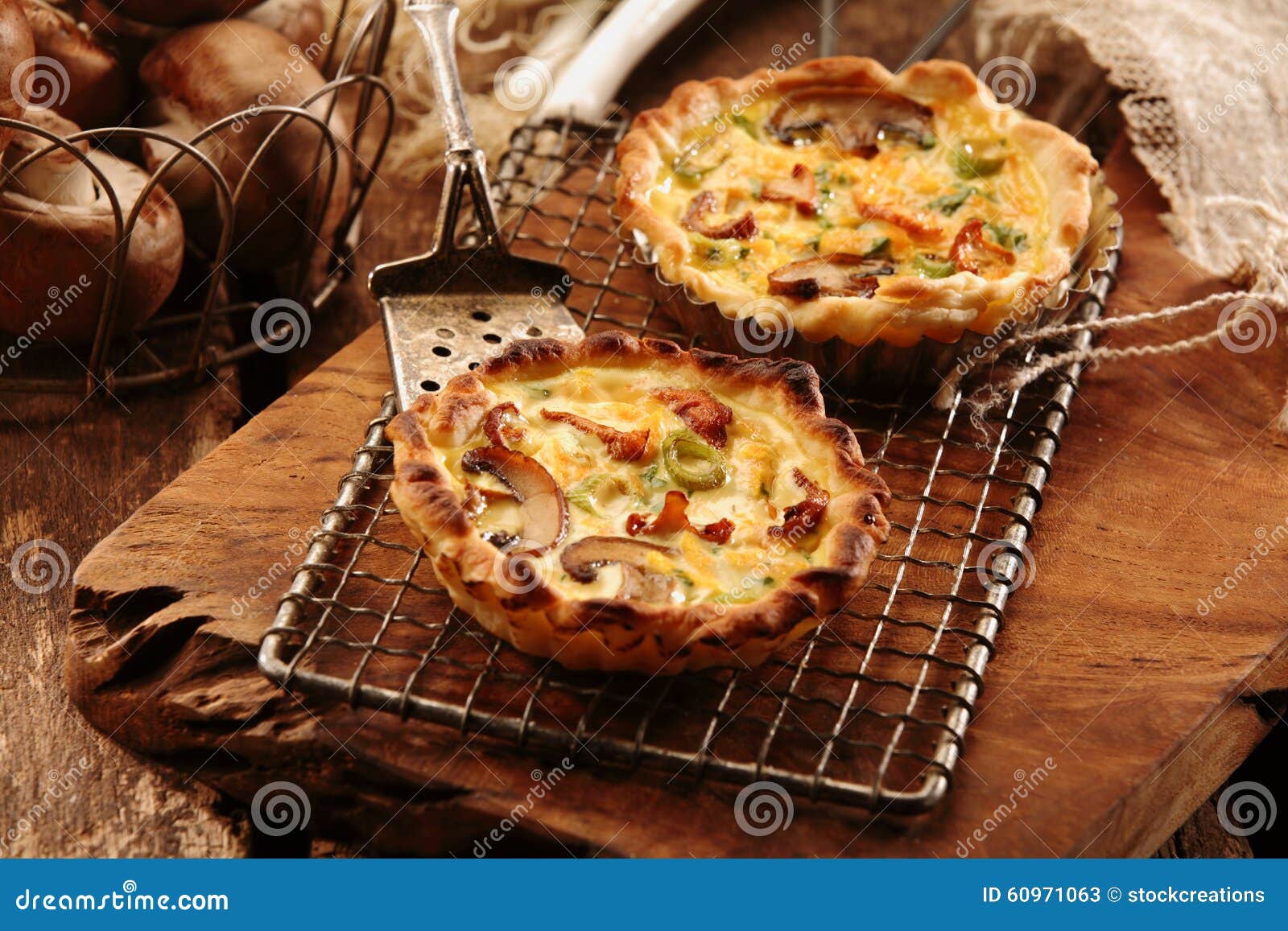 Delicious Homemade Mushroom Quiches Stock Image - Image of ingredients ...