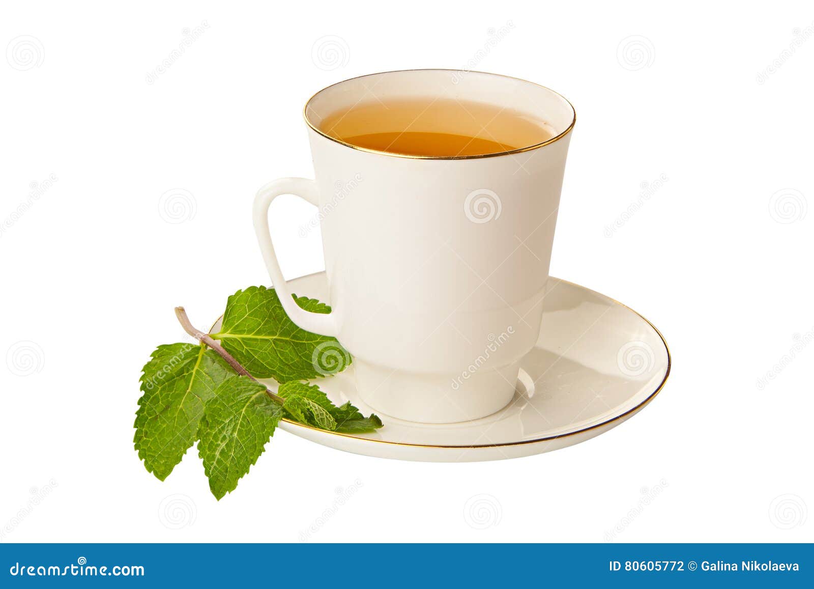 Delicious Hot Green Tea on White Stock Photo Image of white, beverage