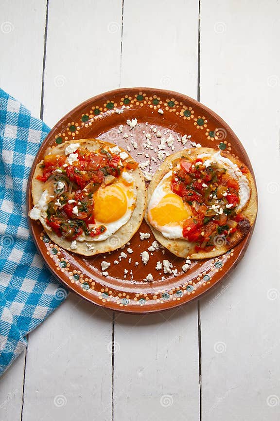 Delicious Huevos Rancheros: a Mexican Breakfast Classic Stock Photo