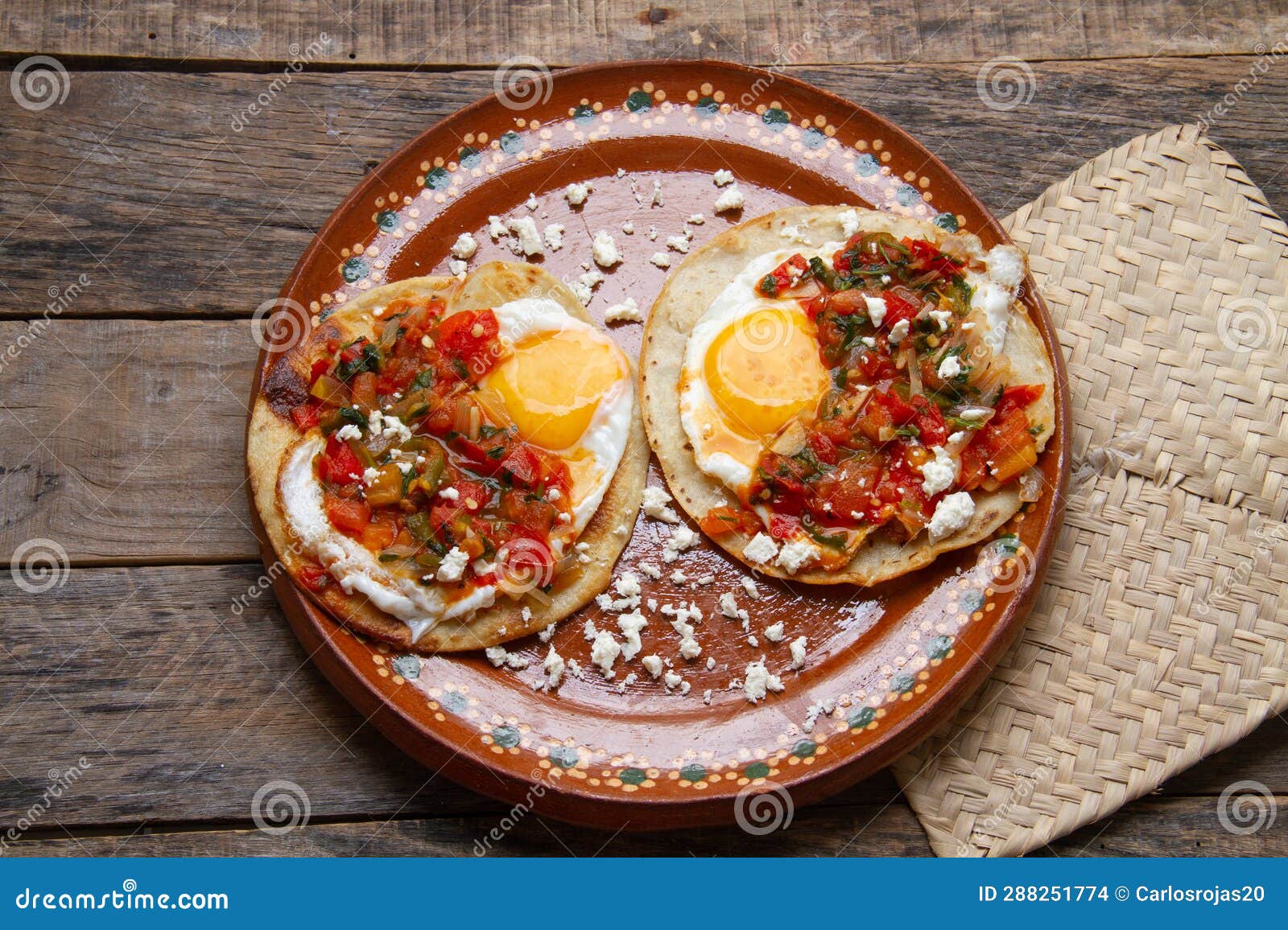 Delicious Huevos Rancheros: a Mexican Breakfast Classic Stock Photo