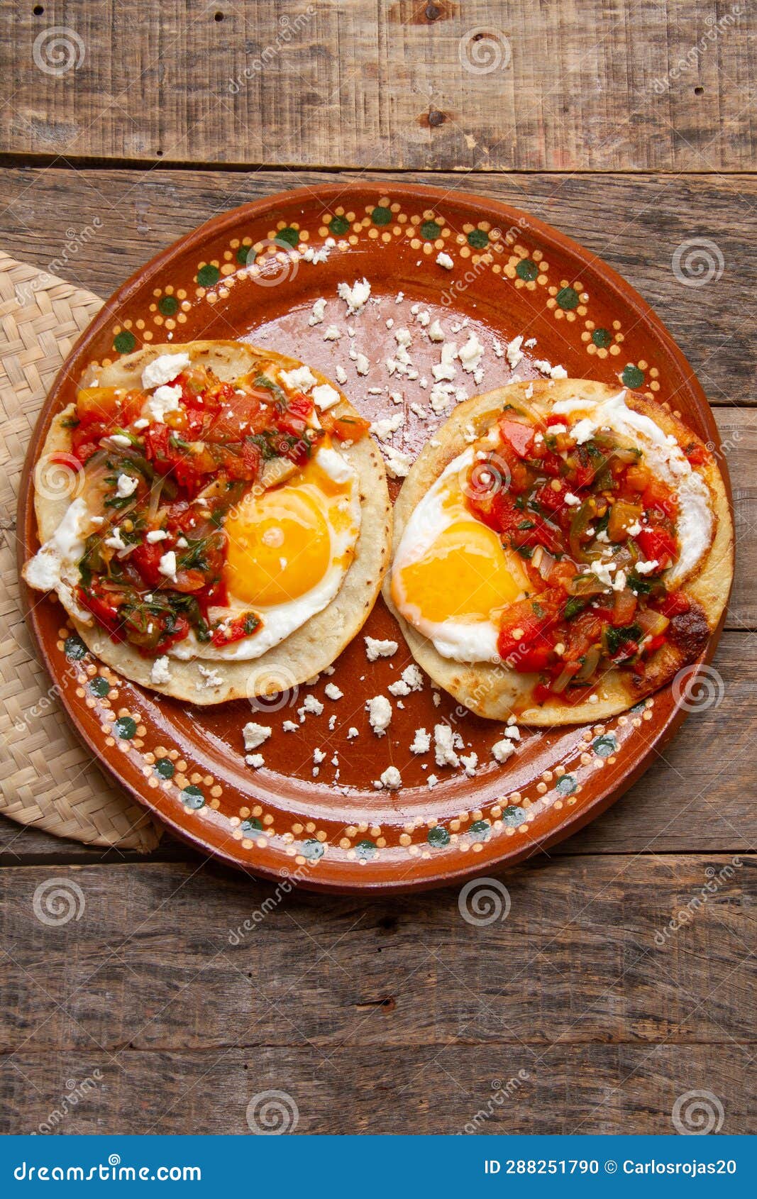 Delicious Huevos Rancheros: a Mexican Breakfast Classic Stock Photo