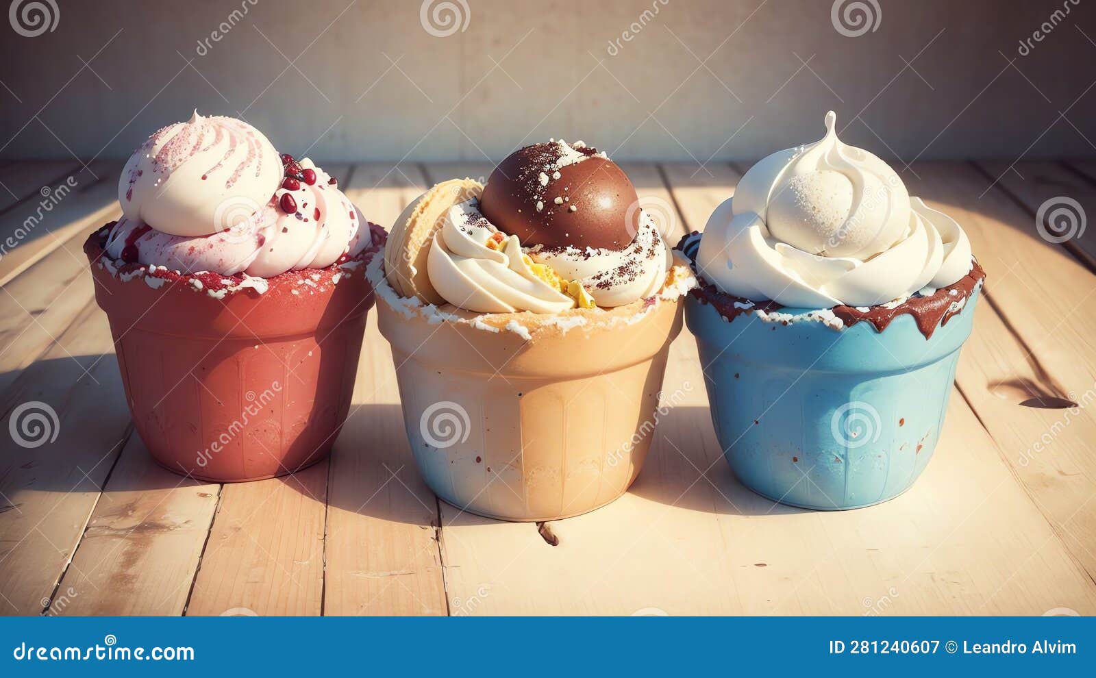 Delicious Ice Cream Carton Delight.AI Generated Stock Illustration
