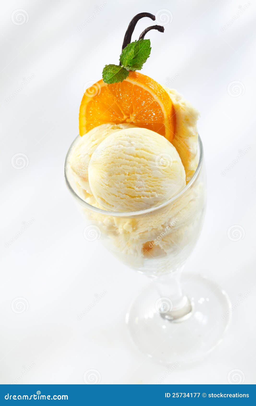 Delicious Ice Cream with Fresh Oranges Stock Image Image of fruity