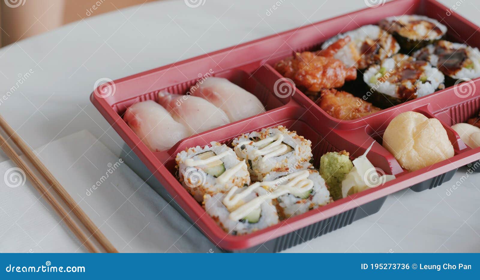 Japanese sushi lunch box stock photo. Image of japanese 195273736