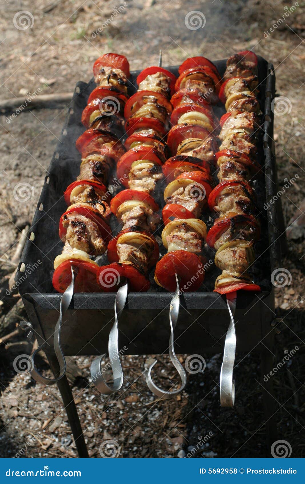 Delicious kebab on BBQ stock photo. Image of kabob, summer 5692958