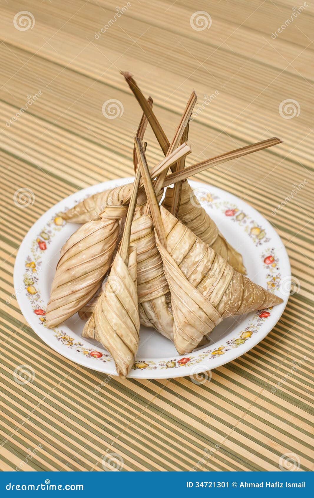 delicious ketupat daun palas ready to eat on eid festival
