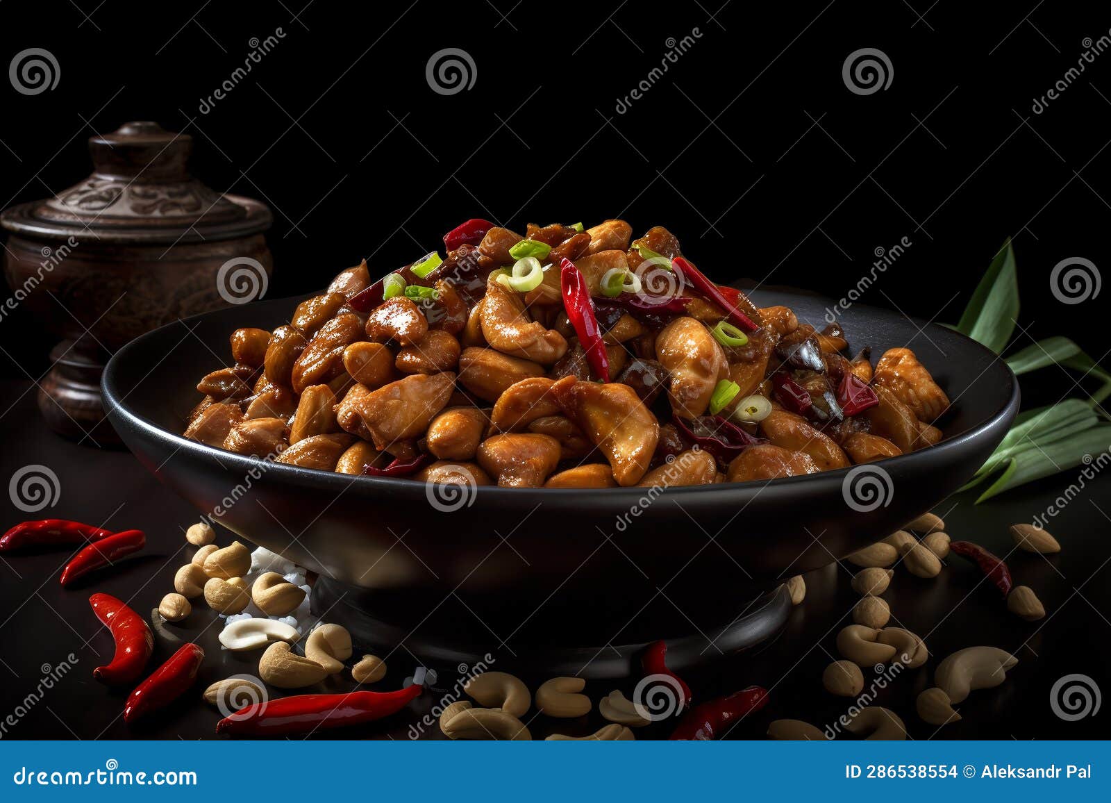 Delicious Kung Pao Chicken with Peppers, Celery and Peanuts. Ai