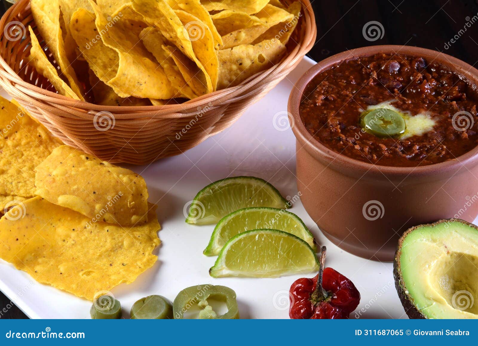 delicious mexican cuisine guacamole, taco, tortilla, spicy mexican chille