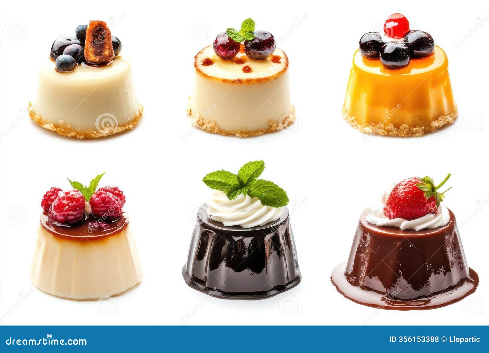 delicious mini cakes with different toppings creating a colorful and tempting dessert selection