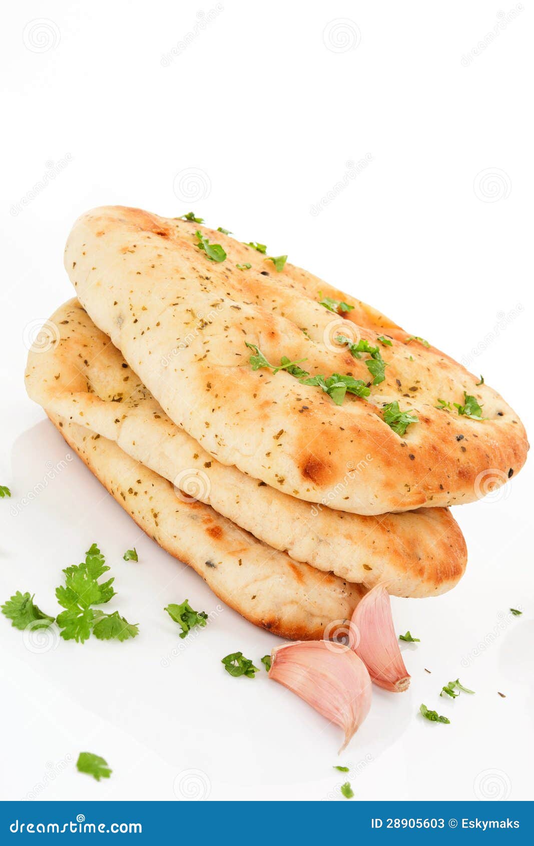 Delicious naan flatbread. stock image. Image of coriander 28905603