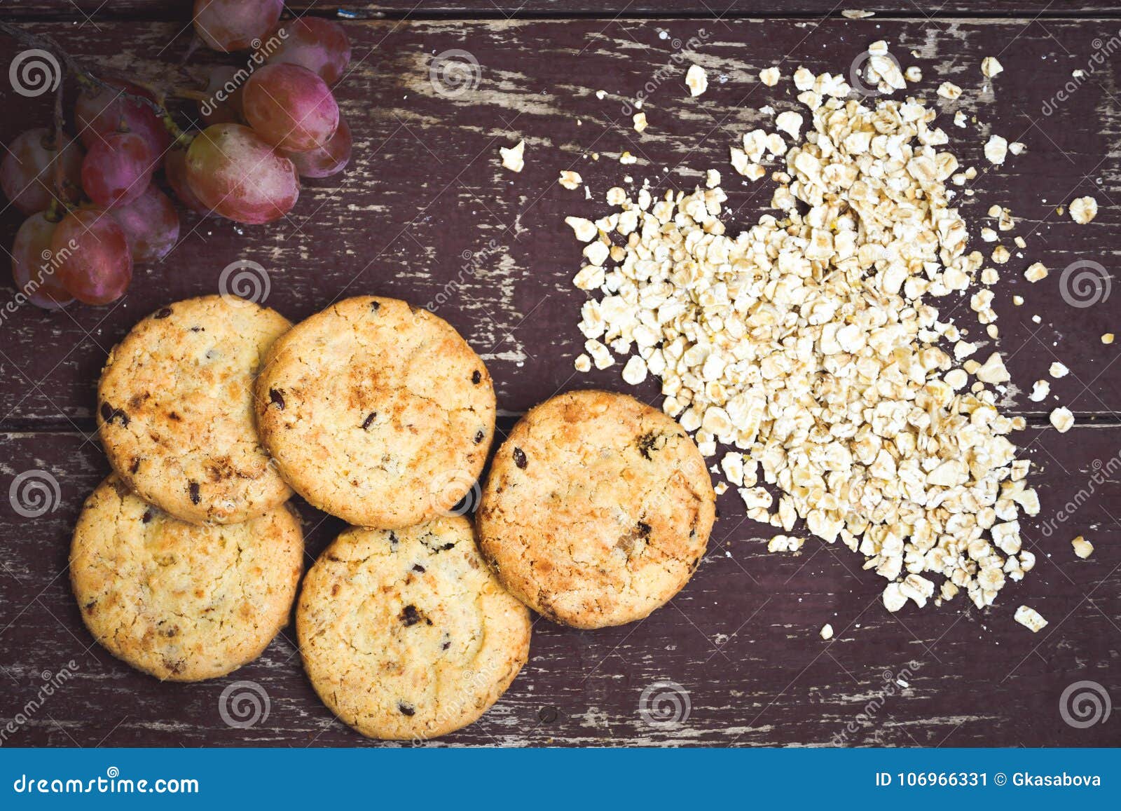 Oatmeal Cookies stock image. Image of dessert, cafe - 106966331